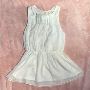 H&M - 6 - White Crochet Pleated Peplum Top